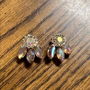 Elegant Gold and Silver Crystal Earrings